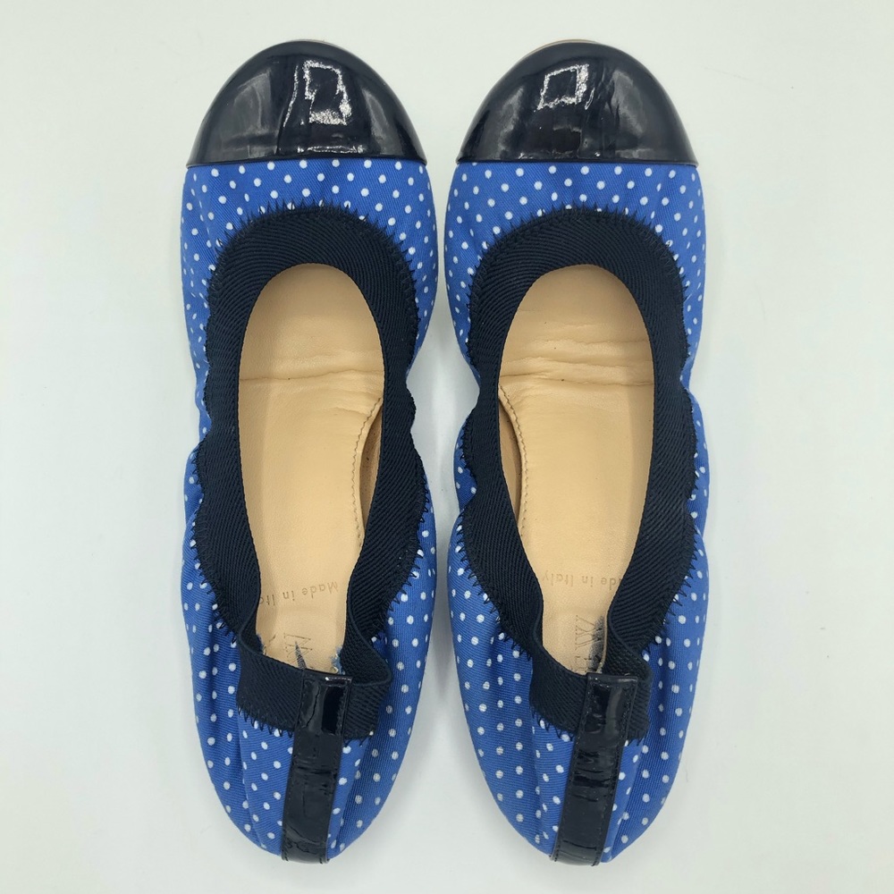 J. Crew Blue Polka Dot Mila Ballet Flats size 6